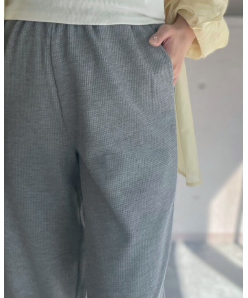 amini（アミニ）の「ワッフルイージーパンツ（その他パンツ・レディース・杢グレー/アイボリー/ブラック・MEDIUM）」の17枚目の写真