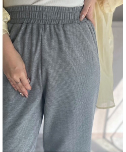 amini（アミニ）の「ワッフルイージーパンツ（その他パンツ・レディース・杢グレー/アイボリー/ブラック・MEDIUM）」の18枚目の写真