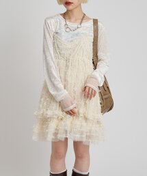 w closet | チュールリボンミニキャミワンピース(ワンピース)