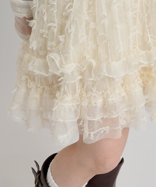 w closet（ダブルクローゼット）の「チュールリボンミニキャミワンピース（ワンピース・レディース・ブラック/アイボリー・FREE）」の15枚目の写真
