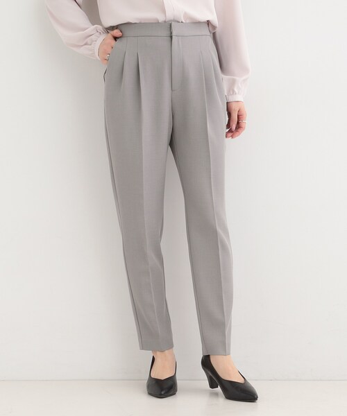 SHOO・LA・RUE（シューラルー）の「【多機能】2タックテーパードパンツ（その他パンツ・レディース・ナチュラル/グレー/ネイビー・10/04/03/02/01）」の4枚目の写真