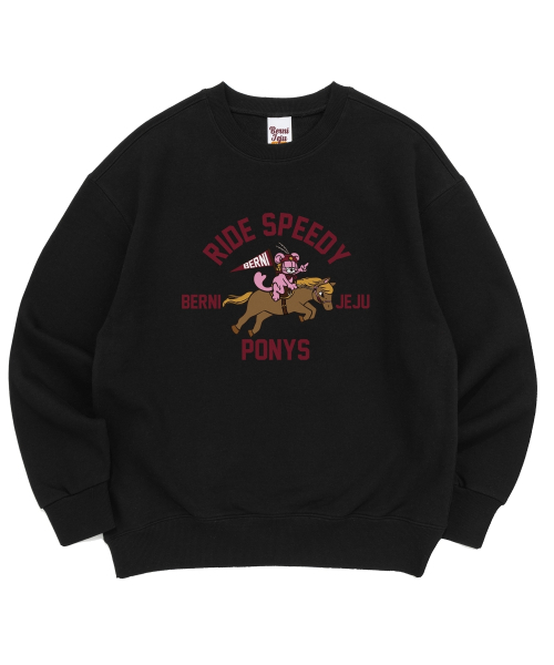 BERNI(ベルニ)の「チェジュ ポニー スウェット (ブラック)(スウェット・レディース・その他・SMALL/MEDIUM/LARGE/X-LARGE)」の1枚目の写真