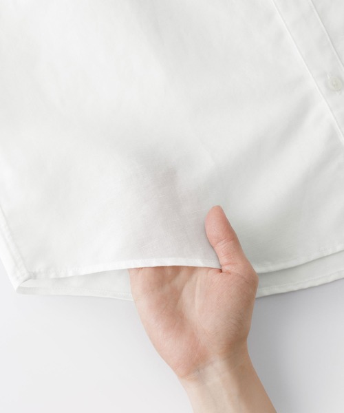 無印良品（ムジルシリョウヒン）の「紳士 ヘンプコットンスタンドカラー長袖シャツ（シャツ/ブラウス・メンズ・ホワイト/グレー系1/サックスブルー系/ブラック/ライトピンク/グレー系/ブルー・S/L/XL/M）」の9枚目の写真