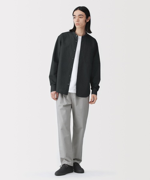 無印良品（ムジルシリョウヒン）の「紳士 ヘンプコットンスタンドカラー長袖シャツ（シャツ/ブラウス・メンズ・ホワイト/グレー系1/サックスブルー系/ブラック/ライトピンク/グレー系/ブルー・S/L/XL/M）」の10枚目の写真