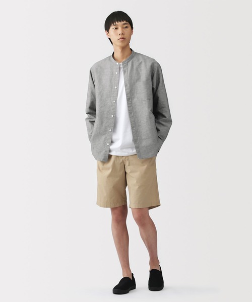 無印良品（ムジルシリョウヒン）の「紳士 ヘンプコットンスタンドカラー長袖シャツ（シャツ/ブラウス・メンズ・ホワイト/グレー系1/サックスブルー系/ブラック/ライトピンク/グレー系/ブルー・S/L/XL/M）」の13枚目の写真