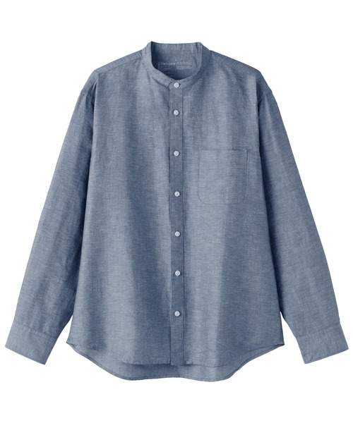 無印良品（ムジルシリョウヒン）の「紳士 ヘンプコットンスタンドカラー長袖シャツ（シャツ/ブラウス・メンズ・ホワイト/グレー系1/サックスブルー系/ブラック/ライトピンク/グレー系/ブルー・S/L/XL/M）」の20枚目の写真