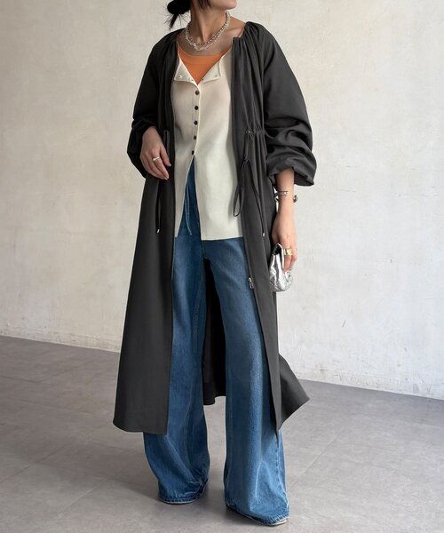 DouDou(ドゥドゥ)の「【WEB限定】バルーンスリーブドロストコート(その他アウター・レディース・チャコールグレー/ベージュ・FREE)」の3枚目の写真