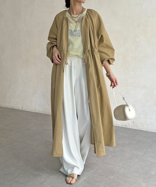 DouDou(ドゥドゥ)の「【WEB限定】バルーンスリーブドロストコート(その他アウター・レディース・チャコールグレー/ベージュ・FREE)」の12枚目の写真