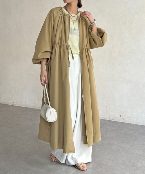 DouDou(ドゥドゥ)の「【WEB限定】バルーンスリーブドロストコート(その他アウター・レディース・チャコールグレー/ベージュ・FREE)」の13枚目の写真