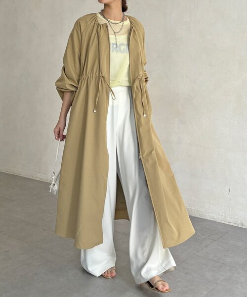 DouDou(ドゥドゥ)の「【WEB限定】バルーンスリーブドロストコート(その他アウター・レディース・チャコールグレー/ベージュ・FREE)」の15枚目の写真