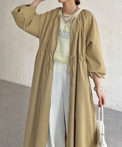 DouDou(ドゥドゥ)の「【WEB限定】バルーンスリーブドロストコート(その他アウター・レディース・チャコールグレー/ベージュ・FREE)」の18枚目の写真