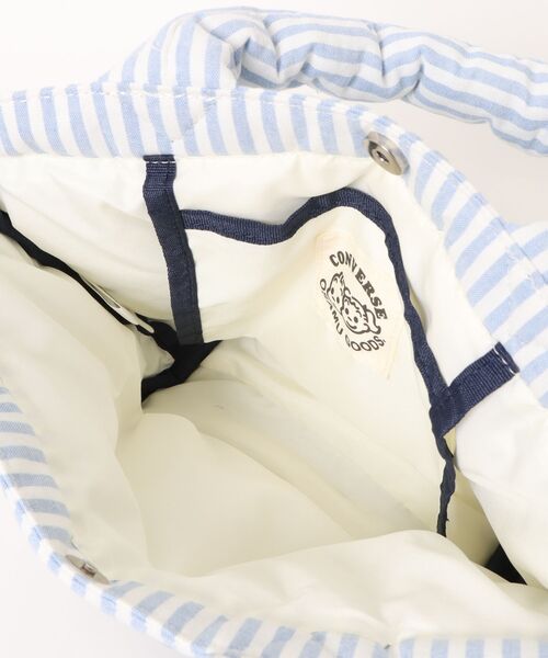 OSAMU GOODS(オサムグッズ)の「CONVERSE/コンバース CV OG STRIPE PUFFING LUNCH TOTE(トートバッグ・レディース・ピンク/グリーン/イエロー/サックスブルー・ONE SIZE)」の7枚目の写真