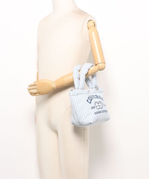 OSAMU GOODS(オサムグッズ)の「CONVERSE/コンバース CV OG STRIPE PUFFING LUNCH TOTE(トートバッグ・レディース・ピンク/グリーン/イエロー/サックスブルー・ONE SIZE)」の8枚目の写真