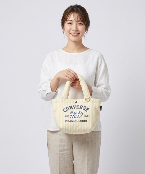 OSAMU GOODS(オサムグッズ)の「CONVERSE/コンバース CV OG STRIPE PUFFING LUNCH TOTE(トートバッグ・レディース・ピンク/グリーン/イエロー/サックスブルー・ONE SIZE)」の10枚目の写真