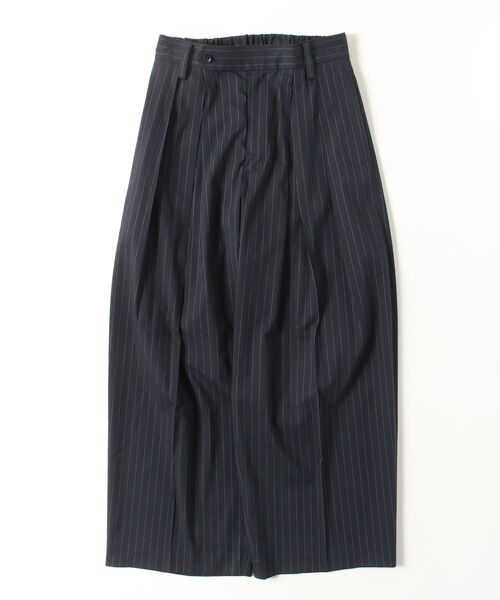 ROBES&CONFECTIONS（ローブスコンフェクションズ）の「Robes & Confections/ローブス&コンフェクションズ/ストレッチリネンコットン　ピンストライプワイドパンツ（その他パンツ・レディース・ブラック/ネイビー/その他3・1/2）」の2枚目の写真