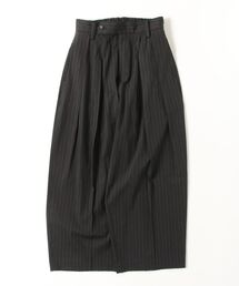 Robes & Confections/ローブス&コンフェクションズ/ストレッチリネンコットン　ピンストライプワイドパンツ