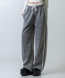 ANAP | レイヤード見えウォッシュ加工ラインスウェットカーゴパンツ(スウェットパンツ)