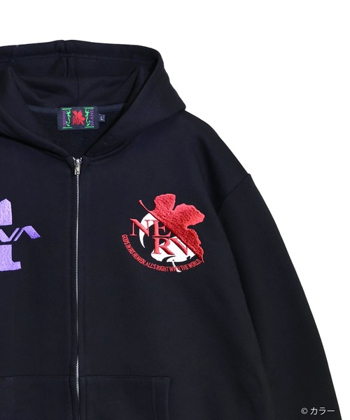 PANDIESTA（パンディエスタ）の「EVANGELION×錦 / ヱヴァンゲリヲン×ニシキ　初号機×火龍パーカー(M2)（パーカー・メンズ・ブラック・XXL/XL/L/M）」の5枚目の写真