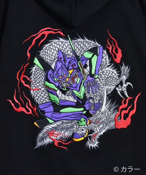 PANDIESTA（パンディエスタ）の「EVANGELION×錦 / ヱヴァンゲリヲン×ニシキ　初号機×火龍パーカー(M2)（パーカー・メンズ・ブラック・XXL/XL/L/M）」の7枚目の写真