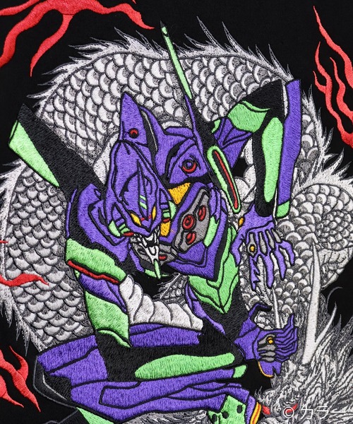 PANDIESTA（パンディエスタ）の「EVANGELION×錦 / ヱヴァンゲリヲン×ニシキ　初号機×火龍パーカー(M2)（パーカー・メンズ・ブラック・XXL/XL/L/M）」の8枚目の写真