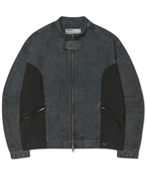 NOMANUAL（NOMANUAL）の「OVERDYED TWO-TONE JACKET - BLACK（デニムジャケット）」