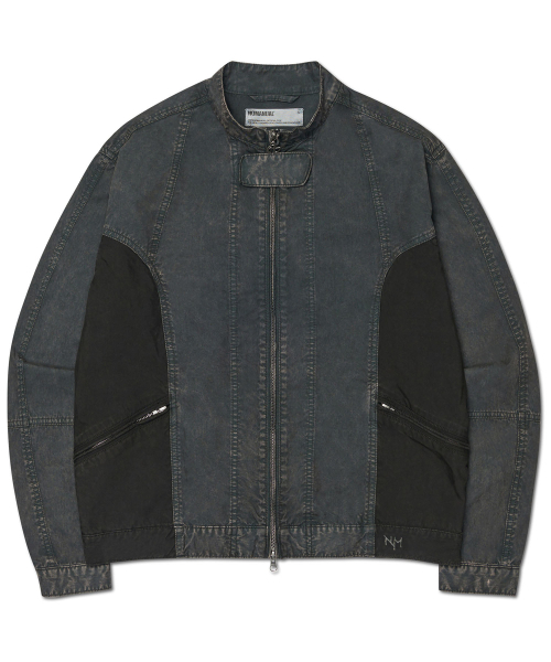NOMANUAL(NOMANUAL)の「OVERDYED TWO-TONE JACKET - BLACK(デニムジャケット・レディース・その他・LARGE/SMALL/MEDIUM)」の1枚目の写真