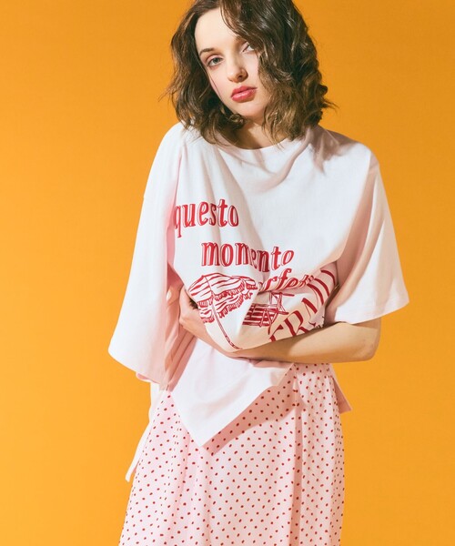 GRACE CLASS（グレースクラス）の「リゾートビーチTシャツ（Tシャツ/カットソー・レディース・ピンク/ホワイト・36）」の9枚目の写真