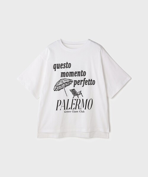GRACE CLASS（グレースクラス）の「リゾートビーチTシャツ（Tシャツ/カットソー・レディース・ピンク/ホワイト・36）」の5枚目の写真
