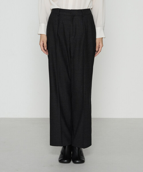 COMME CA(コムサ)の「〔 TALLサイズ 〕 【セットアップ対応】トリアセウールフラノ ワイドパンツ(その他パンツ・レディース・チャコール・15号)」の3枚目の写真