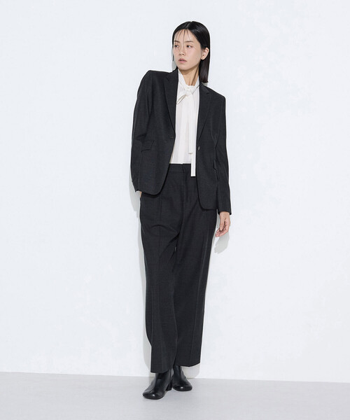 COMME CA(コムサ)の「〔 TALLサイズ 〕 【セットアップ対応】トリアセウールフラノ ワイドパンツ(その他パンツ・レディース・チャコール・15号)」の9枚目の写真