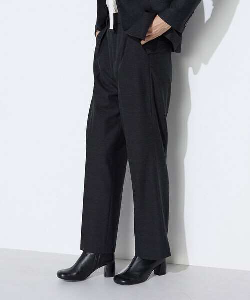 COMME CA(コムサ)の「〔 TALLサイズ 〕 【セットアップ対応】トリアセウールフラノ ワイドパンツ(その他パンツ・レディース・チャコール・15号)」の10枚目の写真