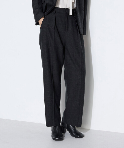COMME CA(コムサ)の「〔 TALLサイズ 〕 【セットアップ対応】トリアセウールフラノ ワイドパンツ(その他パンツ・レディース・チャコール・15号)」の11枚目の写真