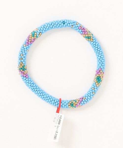 チャイハネ（チャイハネ）の「【チャイハネ】リリアビーズバングル（バングル/リストバンド・レディース・ライトピンク/ライトブルー/ブラック×ホワイト/ブラック×グリーン/ブルー系その他/ミント/レッド系その他/ブロンズ/ターコイズブルー/オレンジ系その他/ブラック系その他/ピンク系その他・FREE）」の5枚目の写真