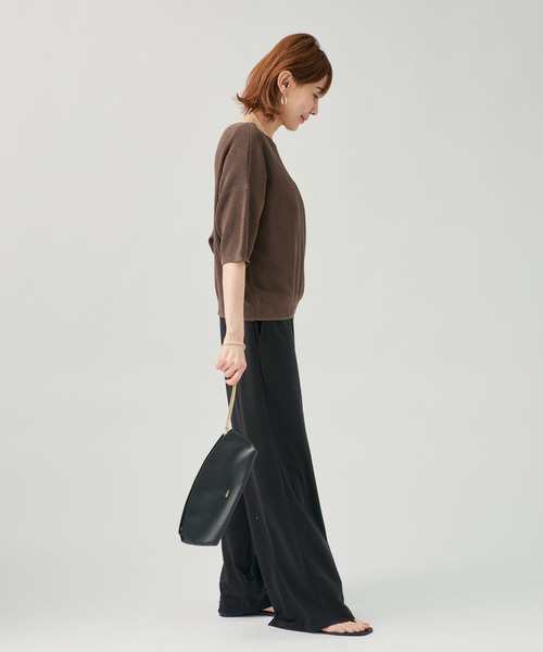 VERMEIL par iena（ヴェルメイユパーイエナ）の「畔ワイドネックオーバープルオーバー（ニット/セーター・レディース・ウッド/ホワイト/ライトイエロー・FREE）」の7枚目の写真