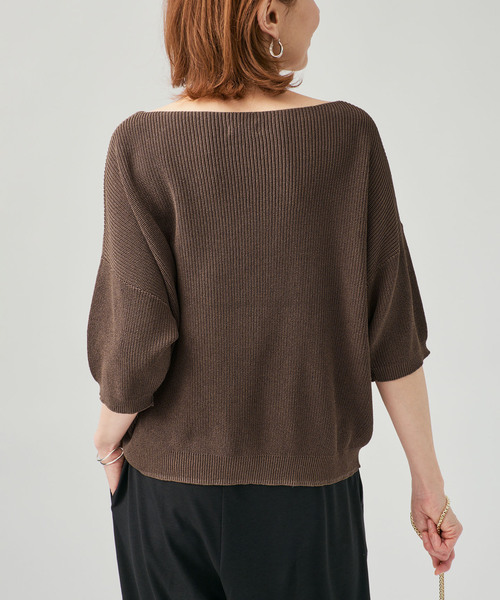 VERMEIL par iena（ヴェルメイユパーイエナ）の「畔ワイドネックオーバープルオーバー（ニット/セーター・レディース・ウッド/ホワイト/ライトイエロー・FREE）」の9枚目の写真