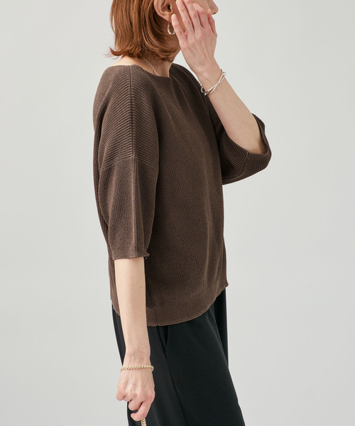 VERMEIL par iena（ヴェルメイユパーイエナ）の「畔ワイドネックオーバープルオーバー（ニット/セーター・レディース・ウッド/ホワイト/ライトイエロー・FREE）」の10枚目の写真