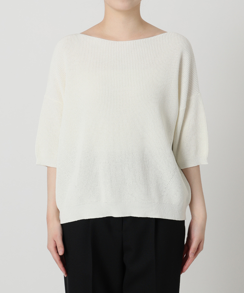 VERMEIL par iena（ヴェルメイユパーイエナ）の「畔ワイドネックオーバープルオーバー（ニット/セーター・レディース・ウッド/ホワイト/ライトイエロー・FREE）」の19枚目の写真