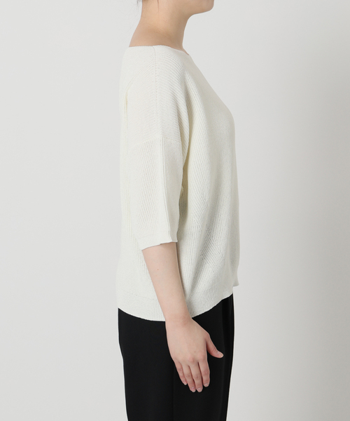 VERMEIL par iena（ヴェルメイユパーイエナ）の「畔ワイドネックオーバープルオーバー（ニット/セーター・レディース・ウッド/ホワイト/ライトイエロー・FREE）」の22枚目の写真