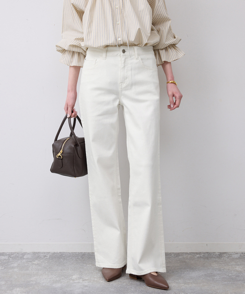 SLOBE IENA(スローブイエナ)の「《追加》HEALTHY DENIM/ヘルシーデニム SLOBE別注 Quiche(デニムパンツ・レディース・ホワイト/ブルー・22cm/25cm/24cm)」の1枚目の写真