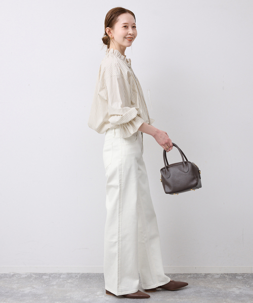 SLOBE IENA(スローブイエナ)の「《追加》HEALTHY DENIM/ヘルシーデニム SLOBE別注 Quiche(デニムパンツ・レディース・ホワイト/ブルー・22cm/25cm/24cm)」の5枚目の写真