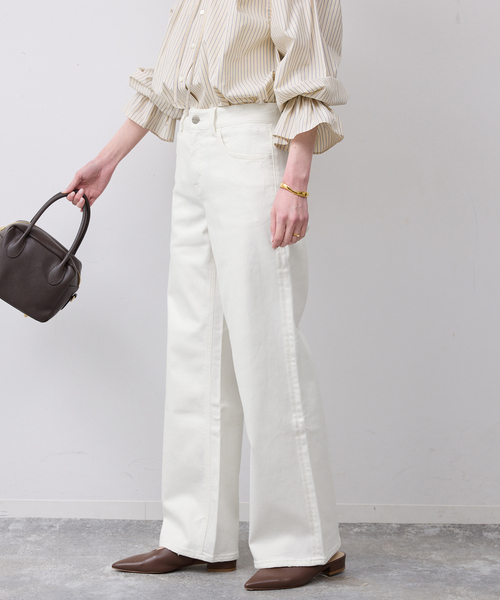 SLOBE IENA(スローブイエナ)の「《追加》HEALTHY DENIM/ヘルシーデニム SLOBE別注 Quiche(デニムパンツ・レディース・ホワイト/ブルー・22cm/25cm/24cm)」の10枚目の写真