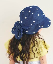 apres les cours（アプレレクール）の「【UVカット/撥水加工/接触冷感】日よけリボン付きスカラップハット（ハット）」
