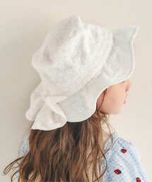 apres les cours（アプレレクール）の「【UVカット/撥水加工/接触冷感】日よけリボン付きスカラップハット（ハット）」