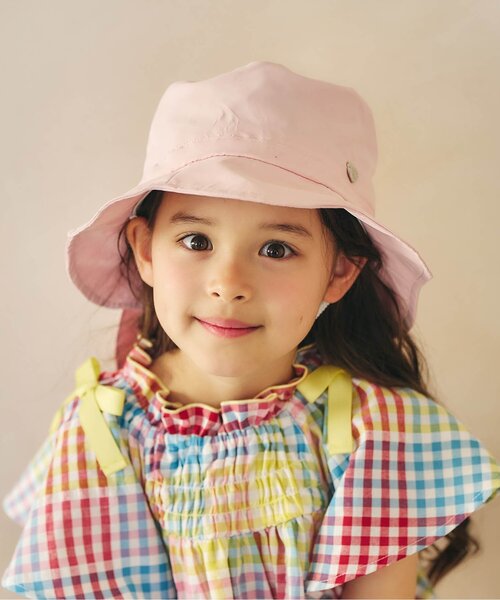 apres les cours（アプレレクール）の「【UVカット/撥水加工/接触冷感】日よけリボン付きスカラップハット（ハット・キッズ・ピンク/インディゴブルー/アイボリー・56/54/52/50/48）」の10枚目の写真