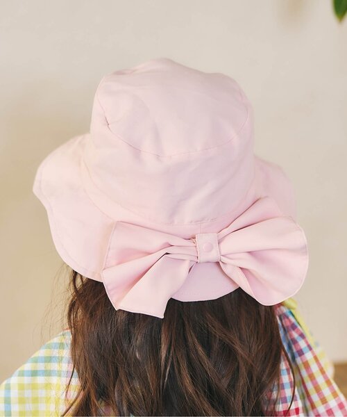 apres les cours（アプレレクール）の「【UVカット/撥水加工/接触冷感】日よけリボン付きスカラップハット（ハット・キッズ・ピンク/インディゴブルー/アイボリー・56/54/52/50/48）」の11枚目の写真