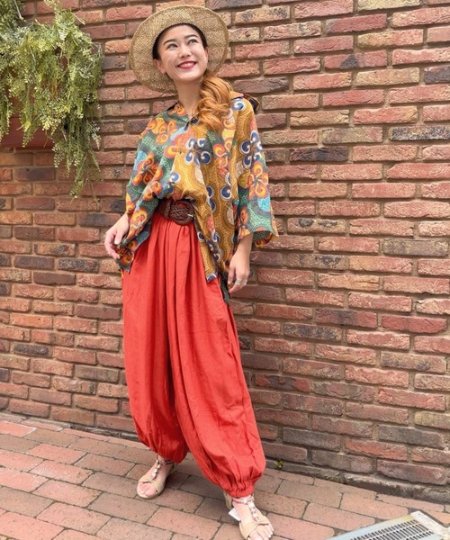 チャイハネ（チャイハネ）の「【チャイハネ】イジェオマMEN'S開襟シャツ（シャツ/ブラウス・メンズ・ピンク/グリーン・FREE）」の12枚目の写真