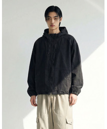 APOSTROPHE COMMA（アポストロフィコンマ）の「ツーネックコットンウォッシングフードジップアップジャケット_ブラック（ナイロンジャケット）」