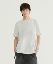 スーピマラベルグラフィックTシャツヘッダーグレー