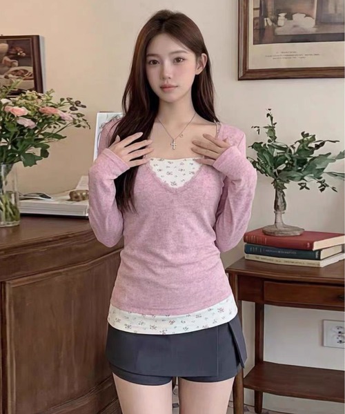 AsheKsha(アシクシャ)の「優しい印象で若々しく見えるシルエットトップス(Tシャツ/カットソー・レディース・ピンク・M)」の11枚目の写真