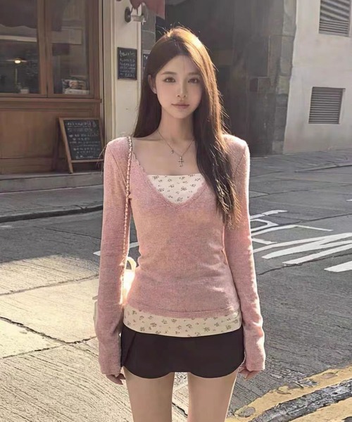 AsheKsha(アシクシャ)の「優しい印象で若々しく見えるシルエットトップス(Tシャツ/カットソー・レディース・ピンク・M)」の12枚目の写真